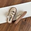 Zapatos Burcan de meter Verano Baotou Medias Pantuflas Zapatos Perezosos de Lino Transpirables para Mujer Zapatos Mula de Algodón y Lino con Suela Blanda para Usar en Exteriores