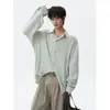 Camisa de Manga Larga de Lino de Seda Helada Dopamina para Hombre en Verano, Tallas Grandes, Ligera, Fresca y Transpirable, Camisa Casual