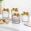 Frasco Sellado Plástico Lujo Accesible Transparente Hogar Alimentos Snacks Granos Cocina Refrigerador Caja de Almacenamiento Frasco de Almacenamiento