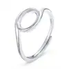 Anillo irregular de onda minimalista estilo DIY ámbar, base vacía de plata de ley maciza S925, 4x6/6x8mm