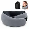 Almofada de Pescoço em Espuma de Memória de Rebound Lento em Forma de U para Viagem Amazon Transfronteiriça Almofada de Pescoço Portátil e Armazenável em Forma de U
