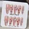 Manicura Uñas Portátiles Ojo de Gato Parches de Uñas Hechos a Mano Color Champaña Uñas Postizas Mayoreo Extraíbles y Versátiles