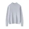 Suéter de cashmere ready-to-wear de primeira linha para mulheres, apresentando gola semi-alta, um design simples e confortável, e estilo versátil. Feito 100% de caxemira, é perfeito como camada base