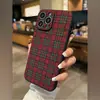 Capa de Celular Xadrez Vermelho Britânico Retrô Atacado Versátil e Durável Silicone Macio para Iphone16/18Promax