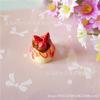 Simulación de Mini Pastel de Fresa, Juguete de Comida de Postre en Miniatura, Pequeños Accesorios de Resina, Decoración de Escena en Miniatura para Casa de Muñecas DIY