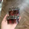 Pente de Cabelo Cinza Retrô Estilo Francês com Strass, Ferramenta para Penteado Rápido, Acessório de Cabelo Moderno e de Alta Qualidade, Ferramenta Versátil para Coques