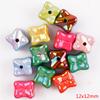 Contas de acrílico banhadas de cor sólida, amor, laço, urso, miçangas, acessórios para pulseira DIY
