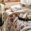 Estilo Americano Retro Engrosado Otoño e Invierno Cálido Algodón Juego de Cuatro Piezas Funda de Edredón Cepillada de Algodón Puro Sábanas y Sábanas Ajustables Juego de Tres Piezas