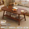 Mesa de centro para uso doméstico, adequada para apartamentos pequenos, sala de estar, madeira maciça, com toque de luxo, novo modelo 2026, design simples, ideal como mesa lateral para varanda