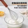 Batidor de huevos de mano de acero inoxidable 304 con mango de PP antibacteriano de iones de plata, para colgar para escurrir y almacenar, para mezclar líquido de huevo y masa