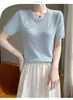 Seda Lyocell 2026 Malha Fina Manga Curta Toque Fresco Amigo da Pele Respirável Waffle Luxo Tencel Manga Curta