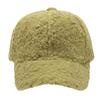 Gorra de Béisbol de Seis Paneles de Lana de Cordero de Venta Caliente Transfronteriza de Amazon para Niños, Estilo Otoño e Invierno, Visera Dura, Visera Curva, Velcro Mágico
