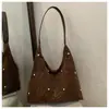 Comércio Exterior Estilo Europeu e Americano Tachas, Único e Sexy, Luxo Leve, Tendência, Estampa de Leopardo, Moderno, Simples, Texturizado, Elegante Bolsa de Mão, Bolsa de Ombro, Bolsa de Braço