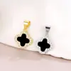 Pingente de Trevo de Quatro Folhas Micro-Pavimentado com Zircônia Cor Preservada em Ouro 18K Corrente de Clavícula Feita à Mão DIY para Mulheres Pingente de Trevo Acessórios de Joia