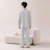 Algodón LyocellPijama Sencillo de Color Sólido para Hombre Ropa de Casa Manga Larga Pantalón Largo Conjunto de Dos Piezas Primavera y Otoño Nuevo Estilo 2026