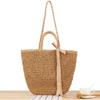 Una generación de bolsa de cuerda de papel tejida de doble propósito, portátil, con hombro de lazo bohemio, bolsa de playa para vacaciones en la costa