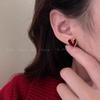 Brincos vermelhos do parafuso prisioneiro do esmalte da gota do amor para mulheres outono e inverno ins nicho design brincos suaves elegantes pequenos brincos requintados