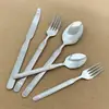 Juego de Cubiertos de Acero Inoxidable para Amazon Transfronterizo Cuchillo, Tenedor y Cuchara Aspecto Elegante Espiga de Trigo Tenedor y Cuchillo para Bistec Occidentales Cuchara de Postre
