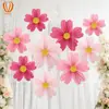 Flores de Papel Flor de Cerejeira Origami Cruzada com Glitter Peças Redondas para Celebrações de Festa, Aniversários, Festivais e Decorações de Pendurar