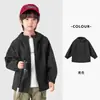 Jaqueta de Ano Novo para Meninos Duoduo, Estilo Primavera e Outono, Casaco com Capuz Resistente à Água de Lã Fina Quente, Roupa de Caminhada Infantil