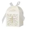 Caja de Dulces con Calado en Forma de Cruz Transfronteriza con Cinta Blanca, Caja de Papel para Chocolates de Boda, Perforada, No Amarillea