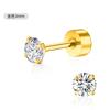Amazon Aretes de Acero de Titanio Super Brillantes Zirconia 5A de Gama Alta Redondos Simples de Acero Inoxidable con Cierre de Rosca y Parte Trasera Plana