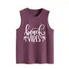 Amazon Ebay Site Independente Casual e Confortável Verão Feminino Vibes de Praia Duas Palmeiras Regata Sem Mangas
