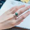 Anillo de borla de loto de plata esterlina S925 para mujer, diseño original de boca abierta, anillo simple retro, accesorios para el dedo índice