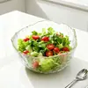 Bol para Ensalada, Plato para Frutas, Mesa de Café para Sala de Estar en Casa, Bol de Vidrio Irregular con Borde Dorado, Plato de Lujo Ligero, Set de Bocadillos, Vajilla