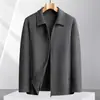 Fornecimento Especial Transfronteiriço Outono e Inverno Novo Casaco Masculino Feito à Mão de Lã Mesclada Dupla Face Casaco Casual de Negócios com Gola de Lã Mesclada Roupa Externa Masculina