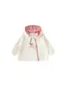 Roupa Infantil Bangxuan Vento de Outono à Prova D'água para Exterior Cardigã de Menina Moletom de Bolinhas Top Infantil Jaqueta com Capuz para Meninas