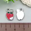 Serie de Llaveros DIY de Esmalte Blanco K Cereza Plátano Dibujos Animados Más Vendidos Transfronterizos Colgantes Accesorios de Joyería de Aleación Adornos Colgantes