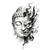 Pegatinas de Tatuaje Herbales de Simbiosis Buda-Demonio, Larga Duración, Impermeables, Fórmula a Base de Jugo, Estilo Clásico, Diseño Audaz para Hombres y Mujeres, Tatuajes para Brazos y Piernas