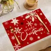 2026 Nuevo Mantel Navideño Transfronterizo Lino Estampado de Muñeco de Nieve y Alce Mantel Servilleta Decoración de Mantel Amazon