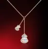 Novo colar de cabaça Kirin feminino vermelho ônix branco fritillaria banhado a ouro rosa 18k pingente de diamante corrente de clavícula segura