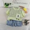 Traje de Verano de Manga Corta para Niños 2026 Estilo Nuevo Moda 1-3 Años 5 Años Ropa para Niños Bebé Verano Casual Conjunto de Dos Piezas