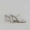Tacones Altos con Pedrería Nuevos Sandalias de Verano 2025 Tacón de Aguja para Mujer Estilo de Una Tira Sandalias de Uso Exterior para Mujer