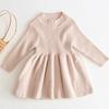 Vestido de Punto para Niña de Otoño e Invierno Moda Falda Bebé Vestido Suéter Rojo Festivo de Año Nuevo Vestido de Princesa para Niños