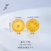 Pu Zuo Jiu no se decolora arena dorada accesorios DIY signo de loto piedra emperatriz espaciador de tres vías cuenta con cuentas femenina