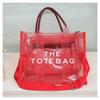 Bolsa de praia colorida de doces, transparente, à prova d'água, academia, natação, grande, bolsa de armazenamento, moda casual