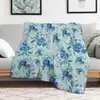 Manta Azul Floral Elegante, Manta Decorativa Impresa Digitalmente, Manta de Franela para Aire Acondicionado, Manta Personalizada para Siesta en la Oficina