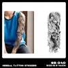 Pegatinas de Tatuaje Herbales de Brazo Completo Transfronterizas, Impermeables, de Larga Duración, No Reflectantes, Diseños de Tatuajes Realistas para Manos, Brazo de Flores, Brazo de Flor de Cerezo, Estilo Tradicional