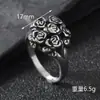 Venta caliente transfronteriza joyería de acero inoxidable fundición anillo de rosa con relieve tridimensional diseño retro para mujer anillo de acero de titanio
