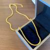 Collar de Acero de Titanio con Cadena Desnuda Brillante Dorada Cielo Estrellado para Mujer, Galvanizado al Vacío, No se Desvanece, Cadena Popular para Clavícula en Línea