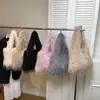 Bolso Hobo Estilo Coreano Otoño e Invierno Gran Capacidad de Felpa para Mujer 2025 Nuevo Elegante Bolso de Hombro con Borlas Bolso Peludo