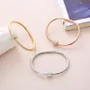 Pulsera de Acero de Titanio Redonda de Jade Espiral Tridimensional Nueva Europea y Americana Set de Arcilla con Diamantes al por Mayor Creativo de Nicho para Mujer