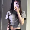 40 peças de camisetas slim-fit de algodão de seda legal 1*1, estilo nicho, tops femininos de verão simples estilo coreano, gola redonda, manga curta