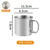 Copo de Água de Aço Inoxidável 304 Copo para Acampamento ao Ar Livre Copo de Boca para Acampamento Copo Dobrável Portátil com Alça Copo para Piquenique de Montanhismo