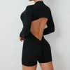 Mono de Pierna Ancha con Cremallera Media y Espalda Descubierta, Estilo Europeo y Americano, Hueco, Cadera de Durazno, Deporte y Fitness, Secado Rápido, Mono de Yoga