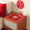 Alfombrilla para Mesita de Noche de Boda Roja Festiva Mantel para Recién Casados Cubierta Alfombrilla Protectora de Mesa Decoración de Habitación de Boda Alfombrilla de Mesa de Silicona